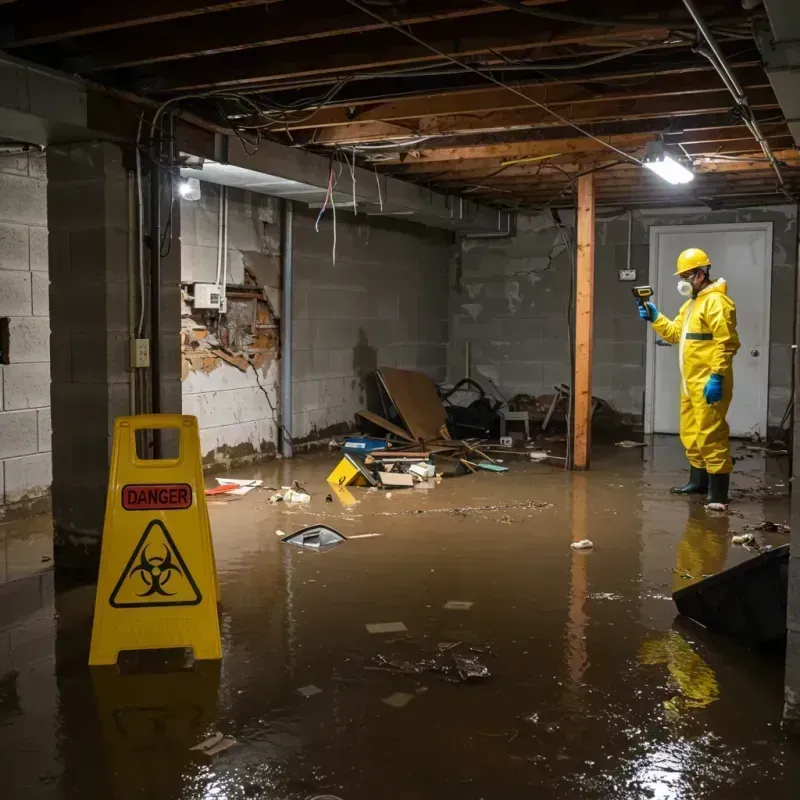 Flooded Basement Electrical Hazard in Aquebogue, NY Property